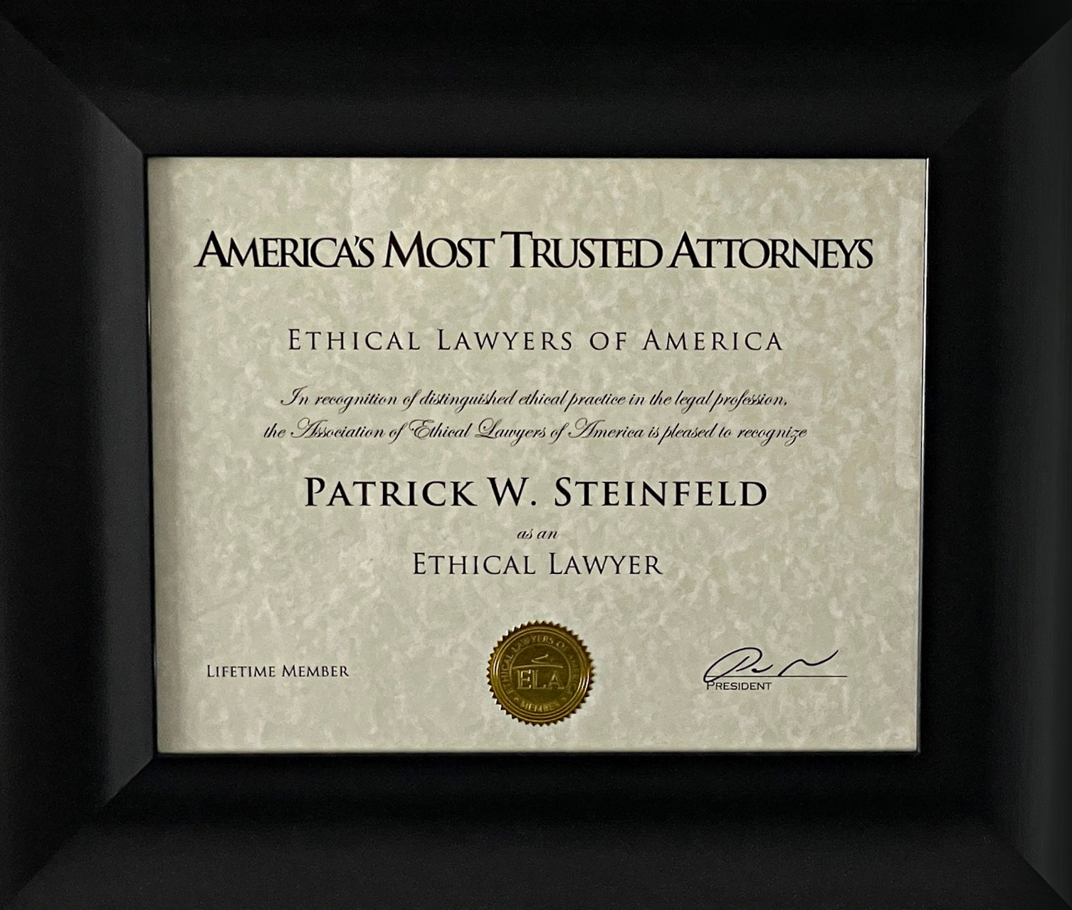 Ethical lawyers of america patrick steinfeld 2